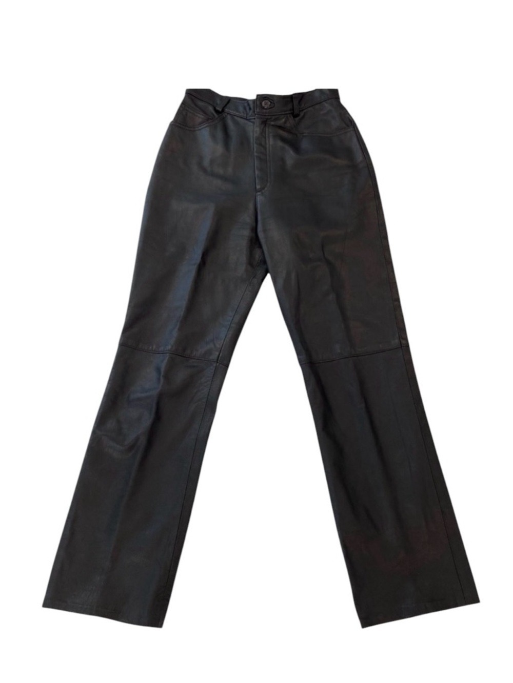 Vintage Oscar Léopold genuine leather jeans pants dark brown high waisted size10